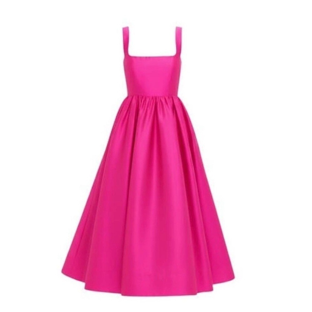 Tuckernuck‎ NWT Pink Dupioni Esme Midi Strapless Elegant Dress Small - Picture 3 of 9